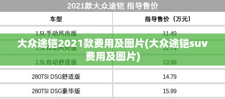 大众途铠2021款费用及图片(大众途铠suv费用及图片) 大众途铠2021款费用及图片(大众途铠suv费用及图片)