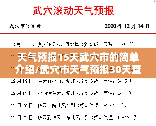 天气预报15天武穴市的简单介绍/武穴市天气预报30天查询