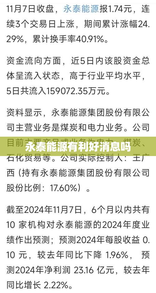 【永泰能源有利好消息吗,永泰能源有潜力吗】 【永泰能源有利好消息吗,永泰能源有潜力吗】