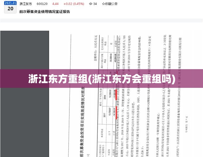 浙江东方重组(浙江东方会重组吗)