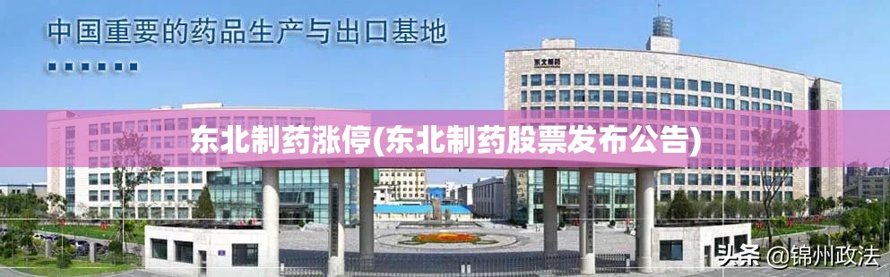 东北制药涨停(东北制药股票发布公告)