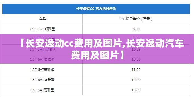 【长安逸动cc费用及图片,长安逸动汽车费用及图片】