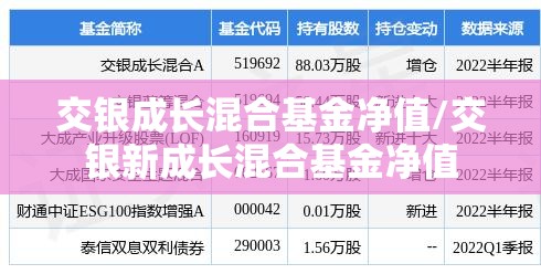 交银成长混合基金净值/交银新成长混合基金净值