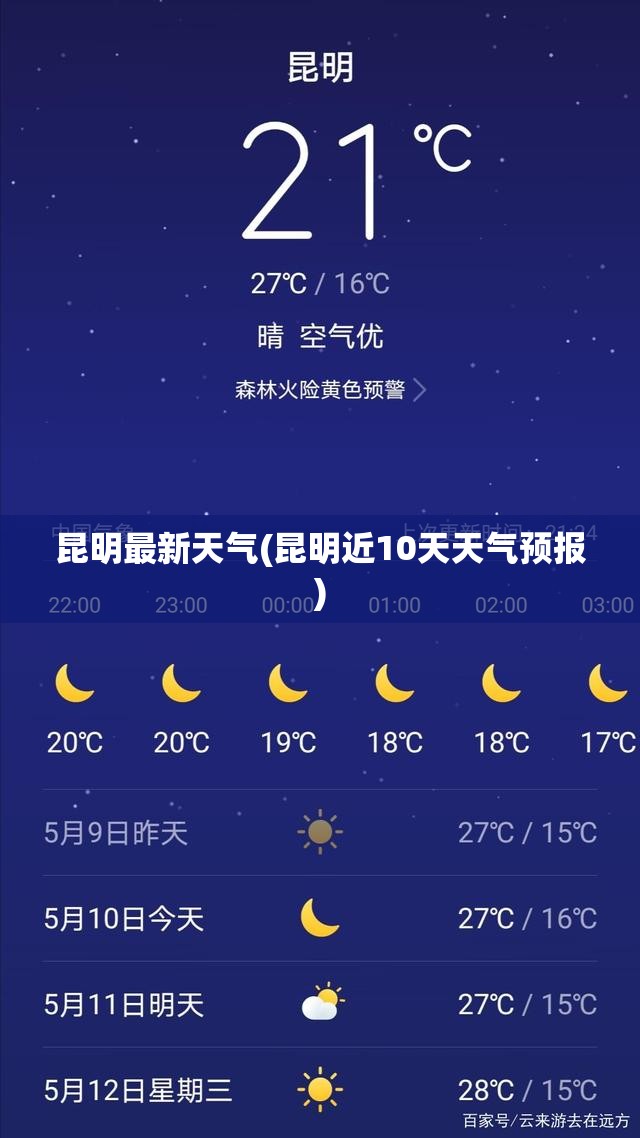 昆明最新天气(昆明近10天天气预报) 昆明最新天气(昆明近10天天气预报)