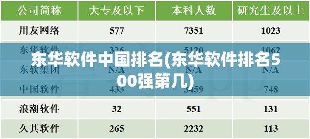 东华软件中国排名(东华软件排名500强第几) 东华软件中国排名(东华软件排名500强第几)