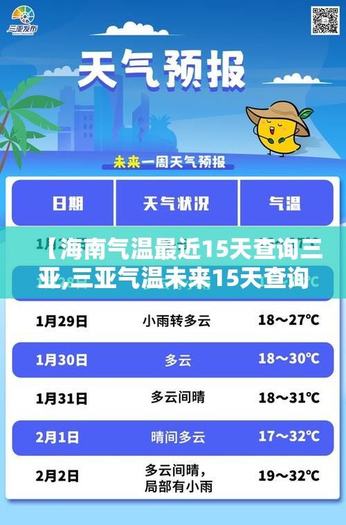 【海南气温最近15天查询三亚,三亚气温未来15天查询】