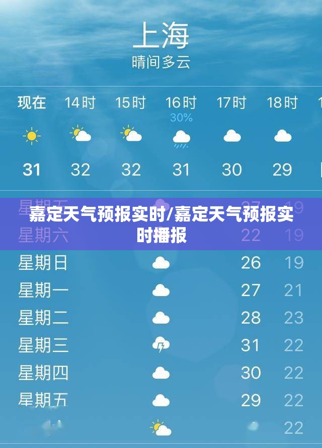 嘉定天气预报实时/嘉定天气预报实时播报 嘉定天气预报实时/嘉定天气预报实时播报