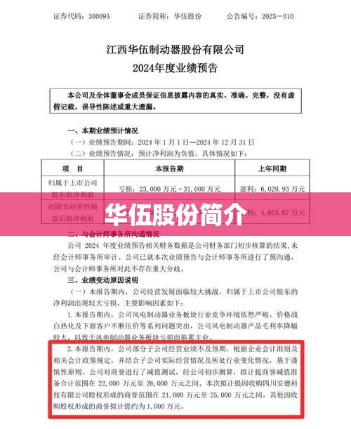 华伍股份简介/华伍股份有潜力吗